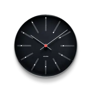 Arne Jacobsen Bankers Wall Clock, Black, Medium, Ø: 8.3"