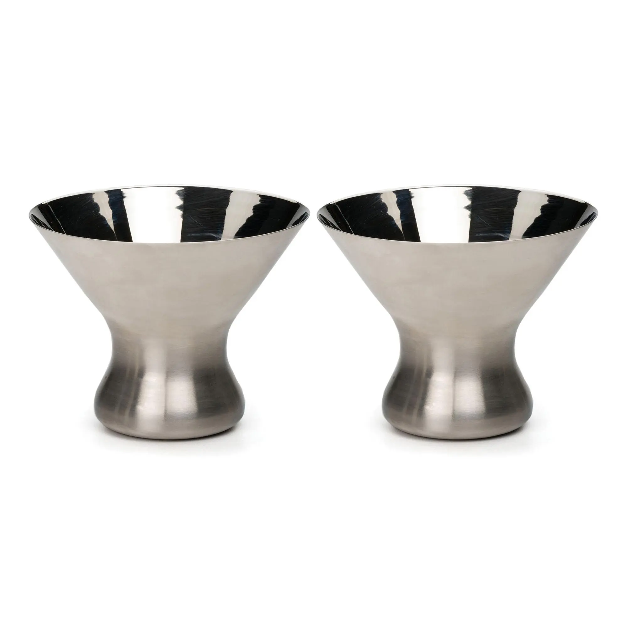 RSVP Stemless Stainless Steel Martini Glasses,Set of 2 RSVP Stemless Stainless Steel Martini Glasses,Set of 2