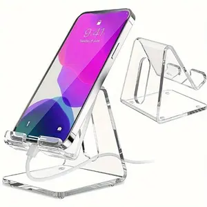 Acrylic Phone Holder, 1 Count Desktop Cellphone Stand, Universal Phone Holder for Home Office, Phone Accessories for iPhone & Android, Phone Holder Design