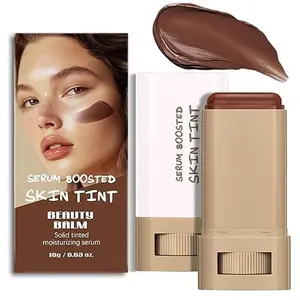 Foundation Stick, Beauty Balm Serum Boosted Skin Tint, Tinted Moisturizer, Skin Tint for Black Women, Contour Stick for Face Makeup, Buildable Foundation, Natural Finish, All-Day Wear