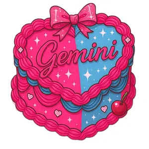 Heart Cake Magnets - Zodiac Collection Pisces Design with Colorful Seashells and Elegant Ruffle Trim