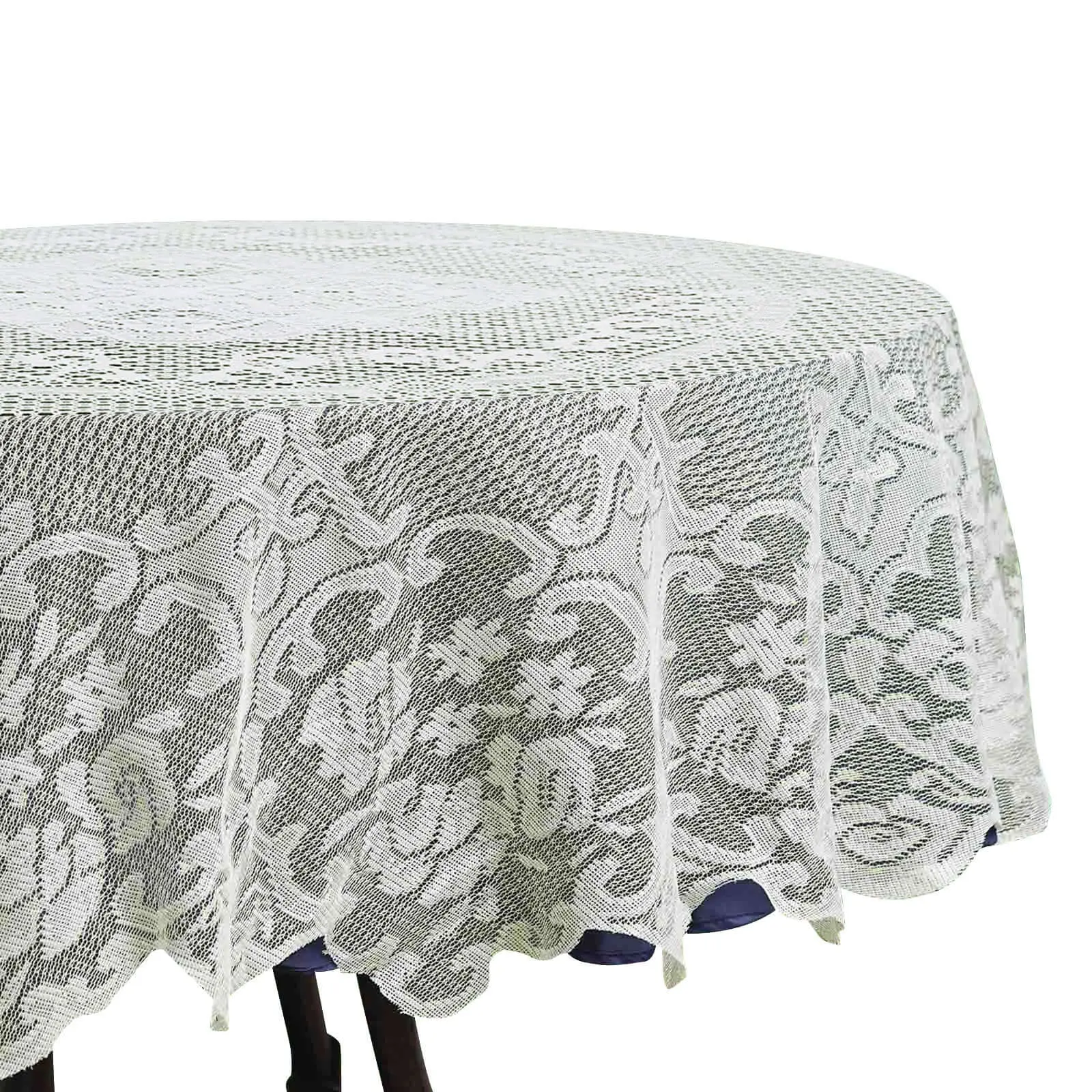 Ivory Lace 70" Round Tablecloth - Premium Kitchen Linen, Round Shape, All Seasons, Protects Tables, Ideal for Intimate Event Decor, Household Textile Chart