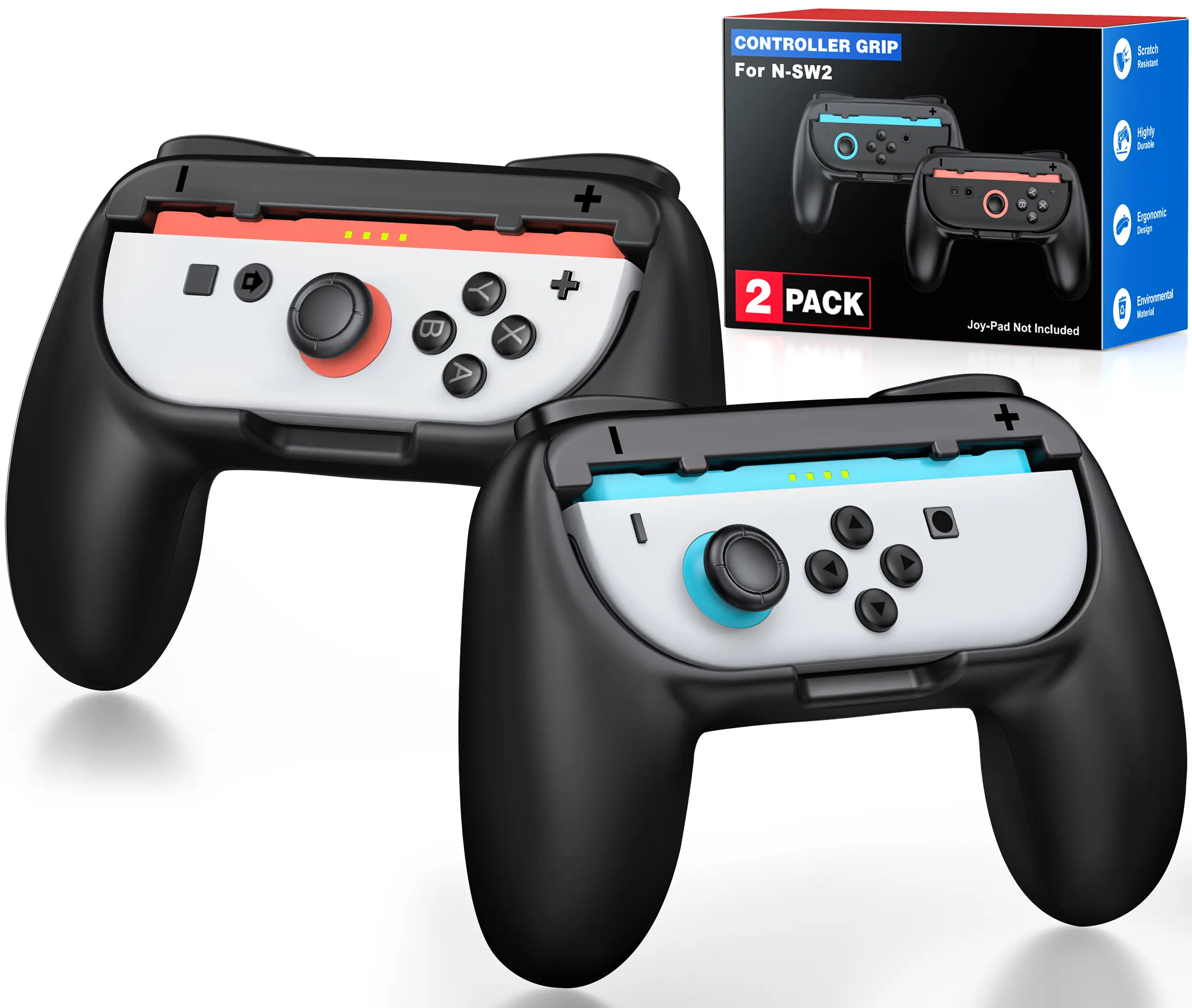 Beboncool Ergonomic Compact Handheld Switch Controller Grip - Portable Video Game Console Accessory with Anti-Slip Hand-Shaped Comfort, Precision Control, Easy-Access Release Holes for Extended Play, Accessories, Gamepad, Immersive Gaming Simulation, Enha