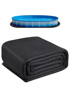 【Summervibes】VEVOR Oval Pool Liner Pad, 12 x 24 ft Pool Liner Pad for Above Ground Swimming Pools, Extra-Thick Pool Mat, Prevents Punctures, Recycled Geotextile Material Underlayment Pad, Extend Liner Life