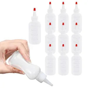 10 Pack 4 Ounce Plastic Squeeze Bottles with Caps – Small Dispensing Bottles for Crafts, Art, Glue, Kitchen, Oil, Paint, Lotion – Precision Tip Applicator, Leak-Proof, Flexible – Refillable & Reusable