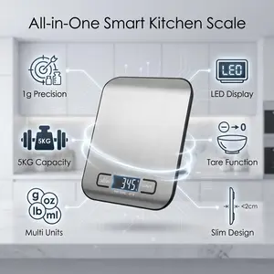 Kitchen Food Scale with Multi Unit Conversion g oz lb kg ml Accurate Weight Measurement for Bakers Coffee Lovers Fitness Meal Prep Home Kitchen