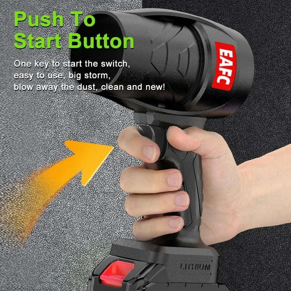 Wireless USB-Rechargeable Hair Dryer and Portable Car Dust Cleaner with Turbine Jet Technology, Electric Blower for Home and Car Use