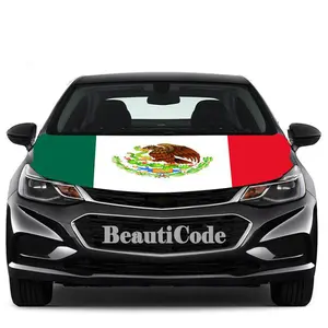 Mexico Flag (Bandera de México) Car Hood Cover Kit - Viva Mexico Edition | Includes 2 Stability Clips for Highway Driving | High-Elastic Fabric Fits Trucks, SUVs & Sedans | Perfect for Cinco de Mayo, Mexican Independence Day & Soccer Rallies