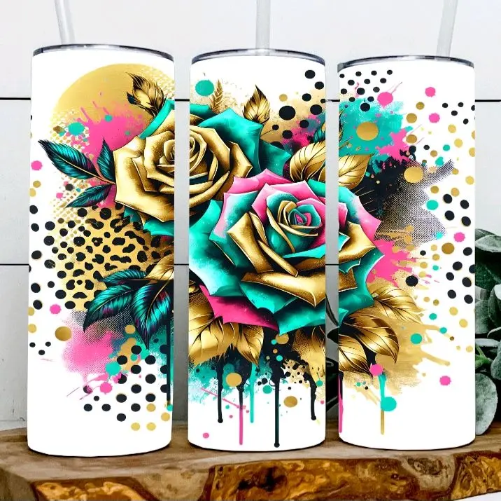 Splatter Rose Tumbler