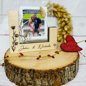 Valentine’s Day picture frame . Personalized frame with names or saying . Decor Photo