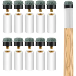 20 Sets Billiard Cues Tips Replacement Kit with White Pool Cue Stick Ferrules, Screw On Pool Cue Tips Pool Stick Tips, 12mm(Blue)