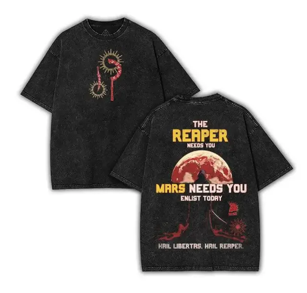 Red Rising Oversize Lightweight Cotton Washed T-Shirt, Rise for Mars Design Clothes, Dystopian Sci-Fi Fan Apparel, red rising merch, Unisex Booktok Gift