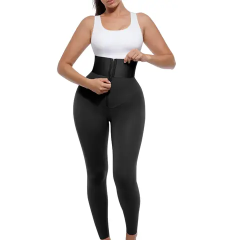 Shapellx AirSlim Zipper High-Rise Shaping Leggings Butt Lifting and Tummy Tightening Elastic Waistband Womenswear Seamless Body Legging High Stretch Leggings