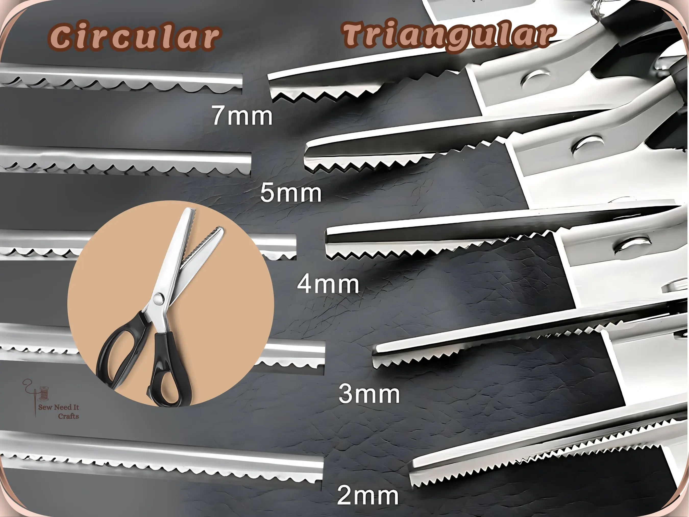Zigzag, Scallop Professional Pinking Scissors 2-18mm Crafts Scissors