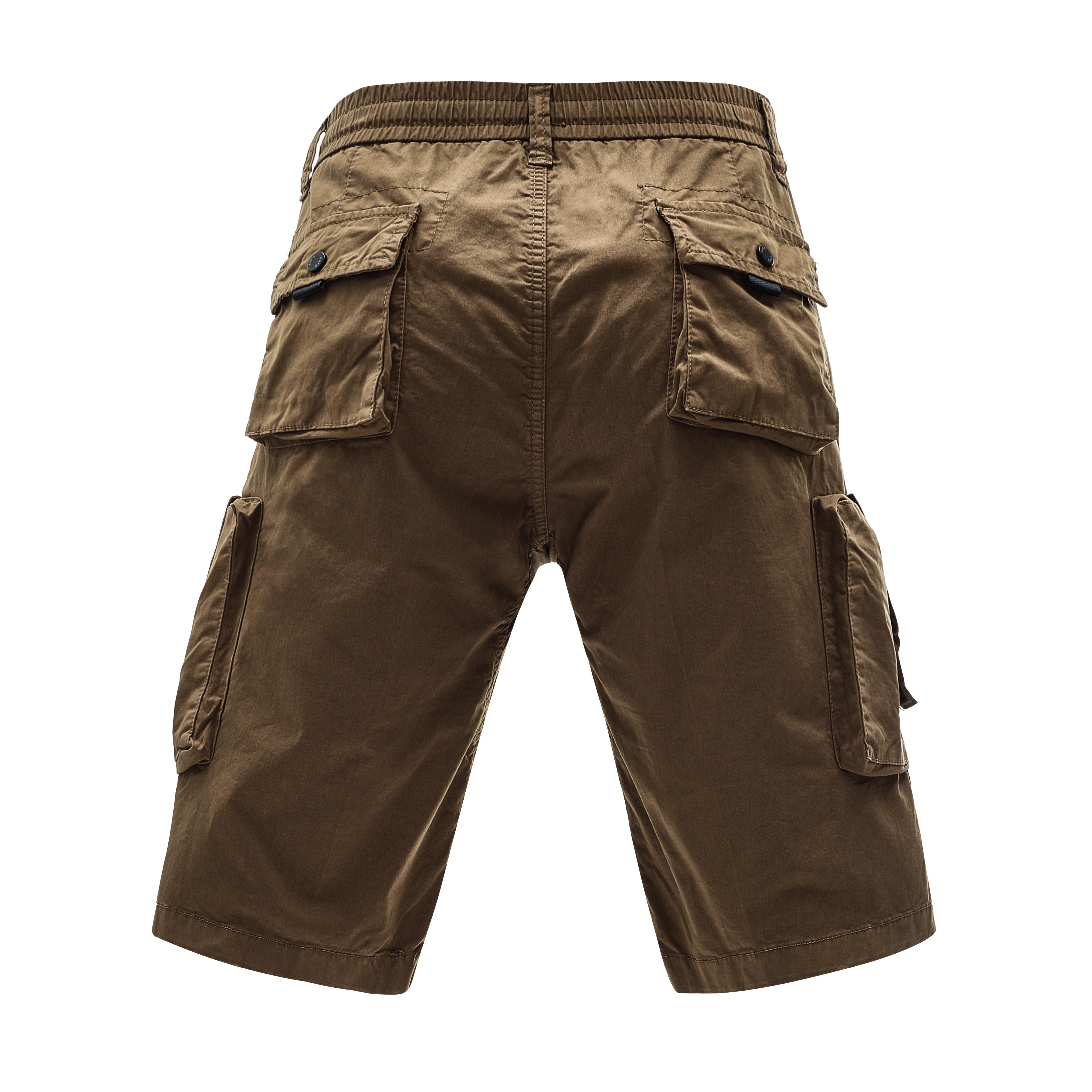 Men's Casual Cargo Shorts Washed Cotton Breathable Comfortable Elastic Waist Drawstring Multi-Pocket Workwear Shorts for Summer Outdoor Daily Streetwear Casual Hiking Running Utility Shorts with Zipper Pockets,Men Clothes