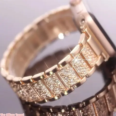 Women's 2026 Trend 3-Bead Diamond Sports Wristband, Adjustable Luxurious Metal Band, Comfortable Fit Accessory for Adults (38mm-46mm, Watch Not Included) - Sparkling, Elevate Your Style, DIY Bag Accessory