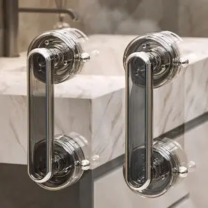 1PC No-Drill Suction Cup Glass Door Handle - Durable Plastic Round Design, Modern Minimalist Style, Multi-Functional Hardware Accessory for Sliding Cabinets, Refrigerators, Smooth Surface