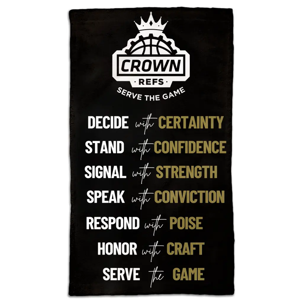 Crown Refs Pocket Towel-Black