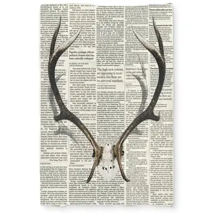 360 Stand Brown Deer Horns with Sapper Design Decorative Duvet Cover Set, Twin Extra Long Size Bedroom Bedding Set, Home Textile Linen Bedding