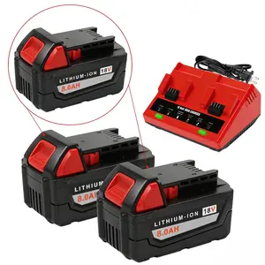1/2/4 Pack Compatible with M18 Lithium Replacement Battery Pack series Milwaukee tools, models 48-11-1890, 48-11-1860, High-capacity battery, including garden tools, construction tools, and power tools. Lithium-ion battery pack.
