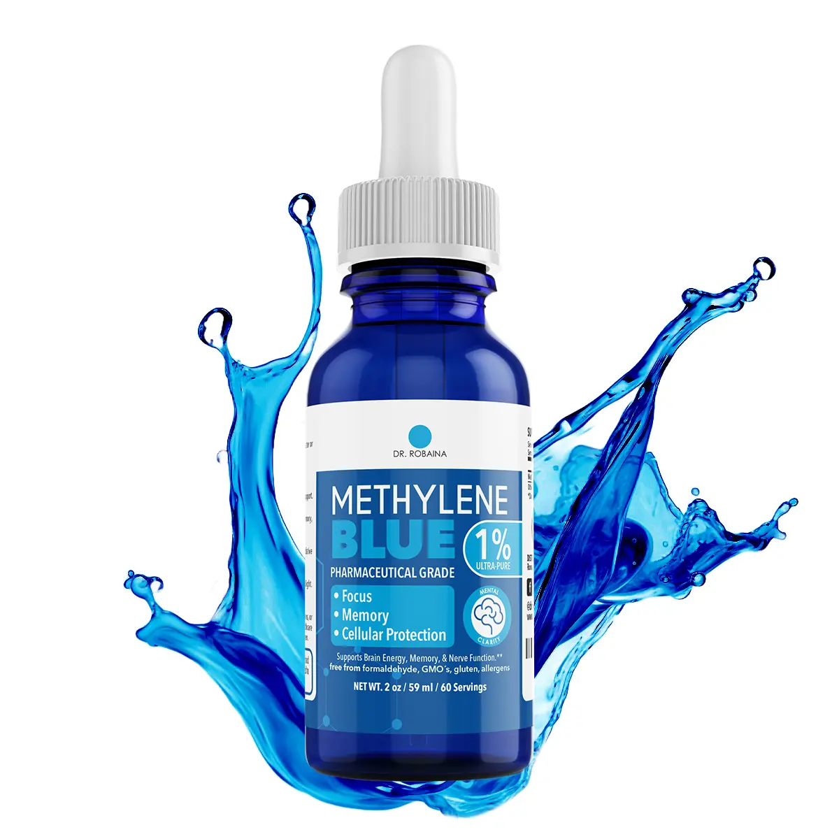 Dr. Robaina Methylene Blue 1% USP Grade - Focus & Mental Clarity Support (2 fl oz)