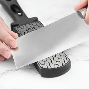 1pc, diamond knife sharpener, double sided sandstone whetstone, quality material whetstone, kitchen knife whetstone, knife sharpening set with handle, whetstone, knife sharpening tool, kitchen utensils, kitchen accessories