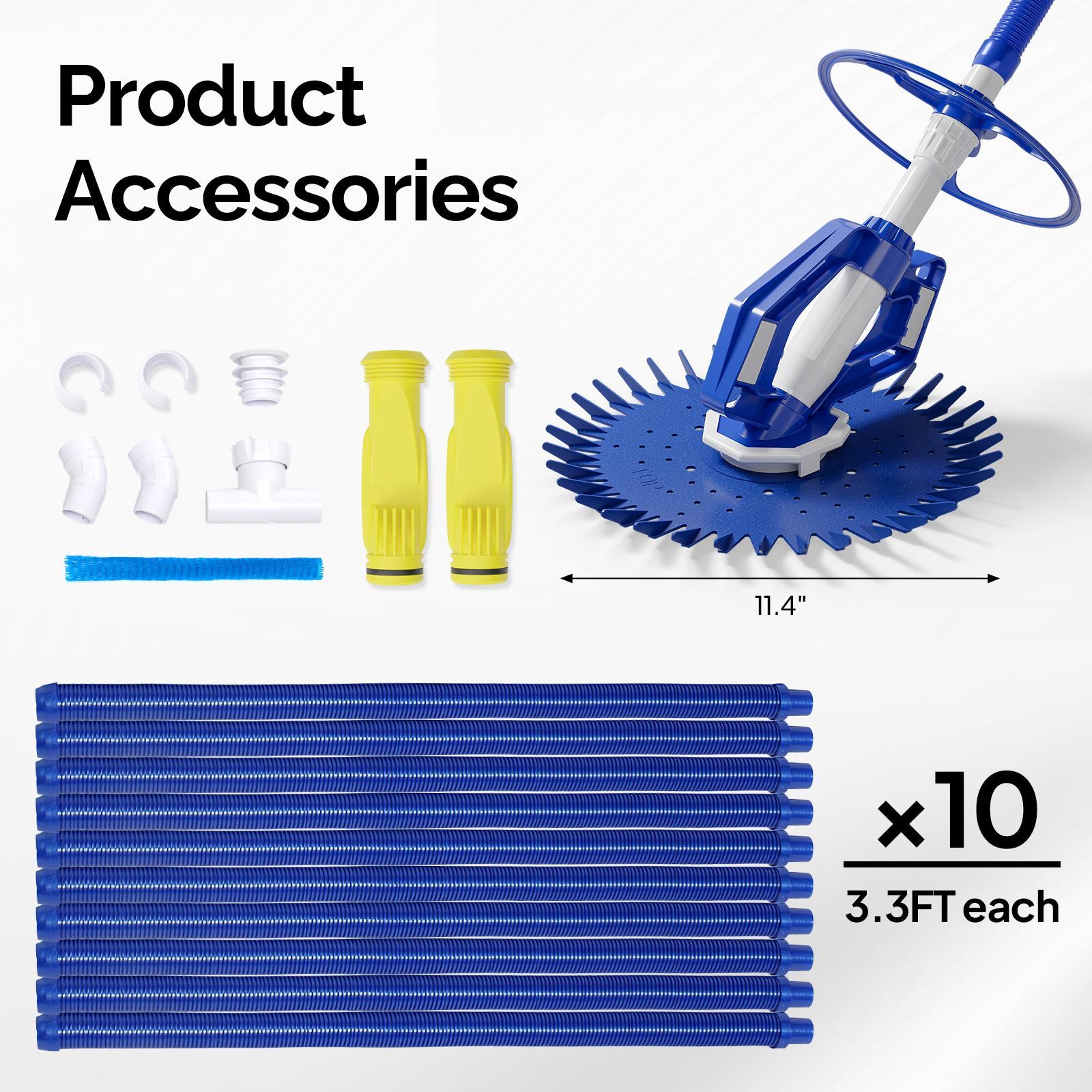 【Summervibes】Ubesgoo Pool Vacuum, Automatic Pool Cleaner, Swimming Pool, Effortless Crawler-Type Vacuum Cleaner with 33-Foot Hose.