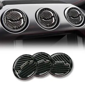 Real Carbon Fiber Interior Air Vent Outlet Cover Trim For Ford Mustang 2015-2020