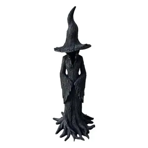 Gothic Halloween Witch Statue, Vintage Magician Decoration, Dark Fantasy Collectible Figurine, Resin Sculpture for Home Decor, Gift Ornaments
