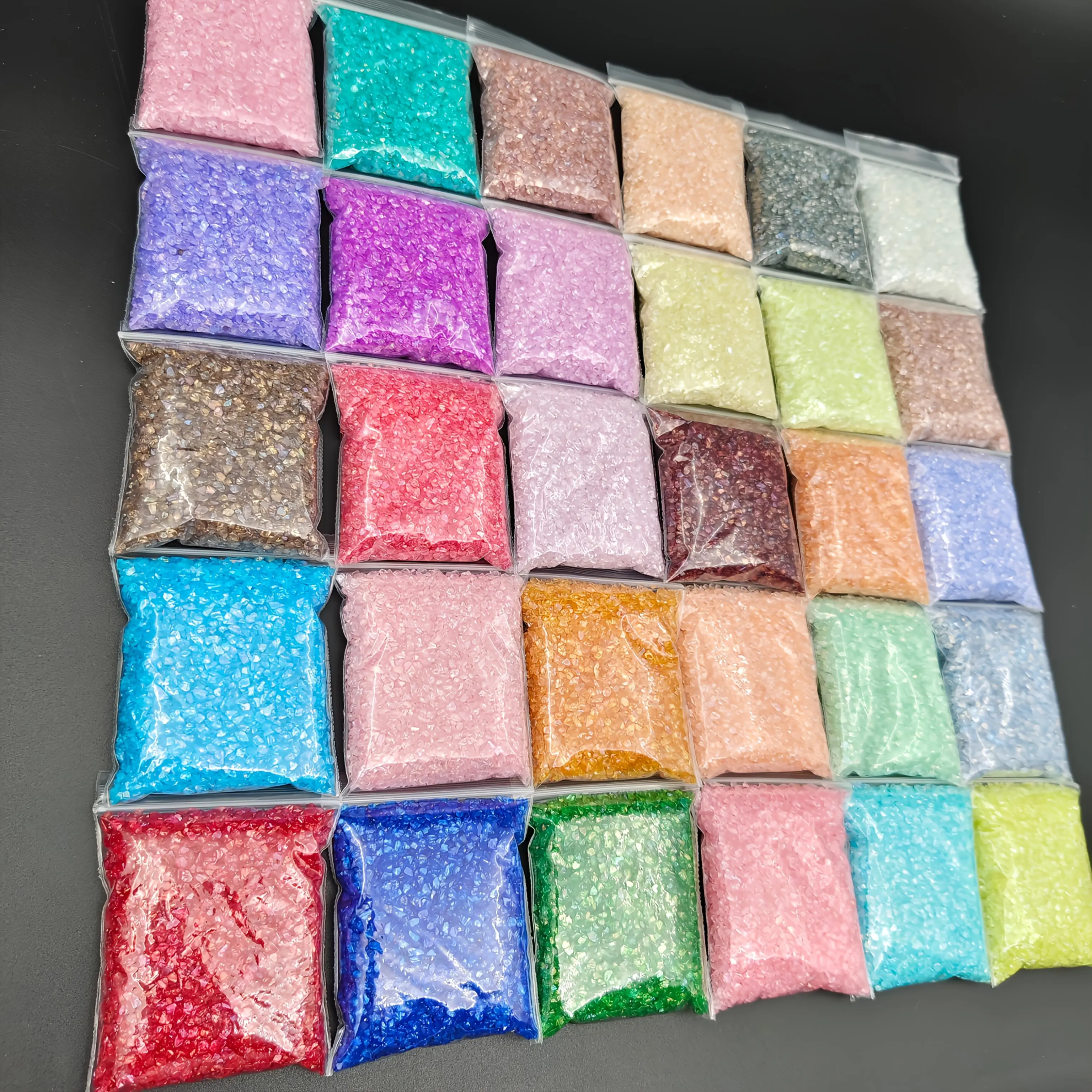 150g Assorted 30-Color Irregular Glass Shards - 2-4mm Sparkling Pieces, Ideal for DIY Resin Crafts, Jewelry Making, and Vase Fillers - Home Decor, Christmas Craft Supplies, and a Top Choice for Craft Enthusiasts (No Packaging Box)
