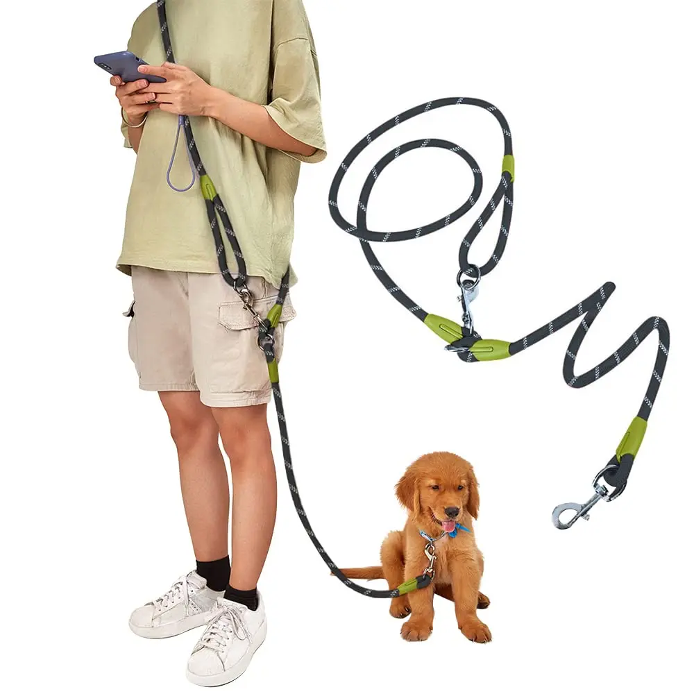 Hands-Free Dog Leash - Crossbody Safety Leash with Reflective Strips, Anti-Tangle Design, Heavy-Duty Pet Rope for Hiking, Training, Walkingdog leash mom