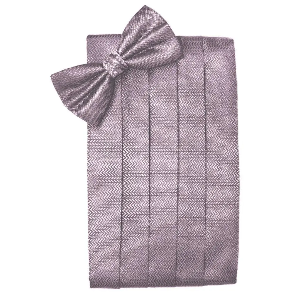 Frosty Pink Herringbone Cummerbund