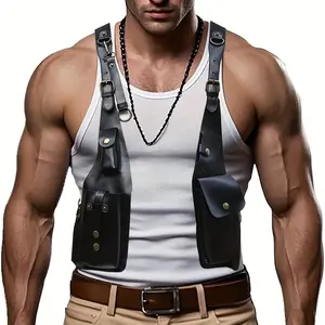 Steampunk Chest Crossbody Bag with Lock and Adjustable Strap Vintage Brown Unisex Pocket Bag Suitable for Gothic Style Daily Commuting Zipper Fanny Pack