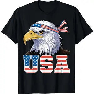 USA T Shirt American Flag Men Women Kids Eagle Patriotic T-Shirt