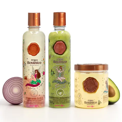 Ritual Botanico kit 3 Pieces -Haircare Growth Support Kit - Onion Shampoo, Biotin-Infused Treatment, Avocado Mask for Frizz Control & Hair Restore, Banana