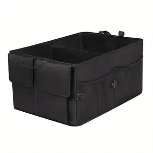 Car Trunk Organizer Box for Suv Back Seat, Waterproof Foldable Car Storage Box with Adjustable Strap, Compact Storage