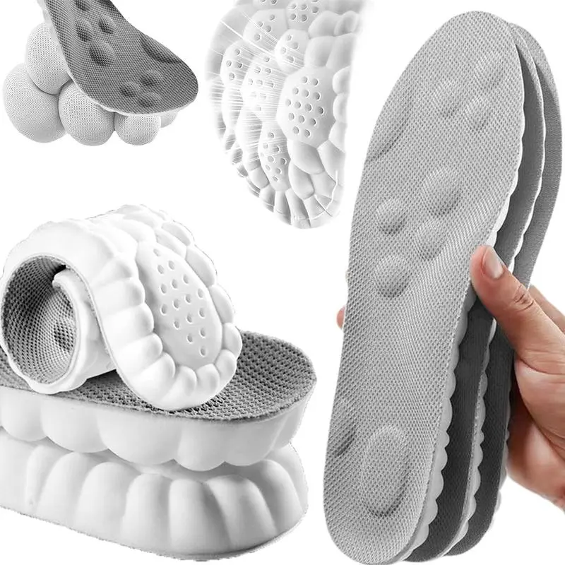 Silicone insoles for warmth, shock absorption, and comfort-4D Cloud Soft Insoles for Men & Women, Comfort Breathable Memory Foam Cushioning Insoles, Trim to Fit Steppers Insoles Fit Most Shoes