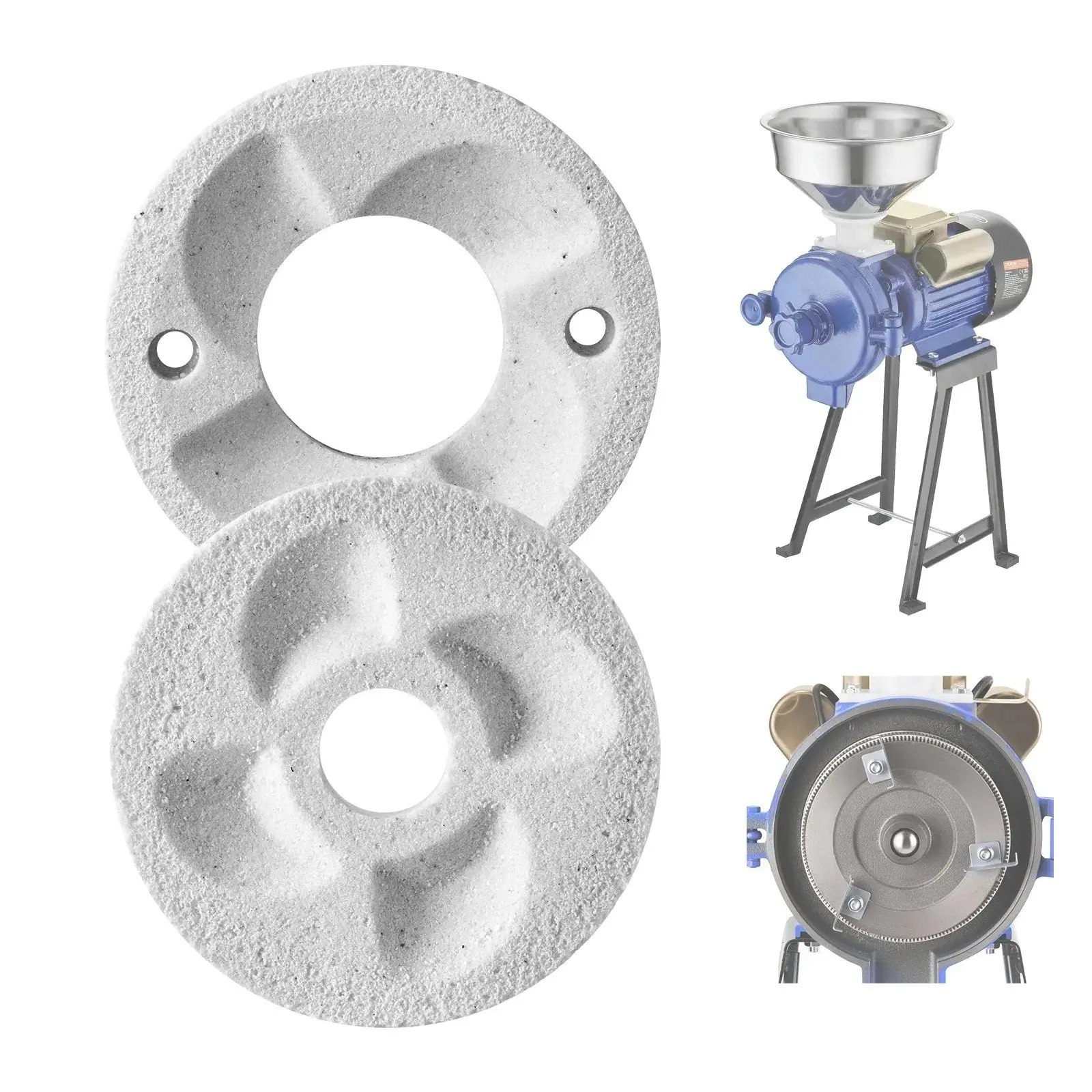 VEVOR 2PCS Marble Dry&Wet Grind Discs, Replacement Plates for Electric Grain Mill Grinder, GM-002 Compatible for Corn Spice Milling, Marble Discs,techvibes