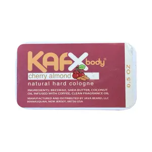 KA FX Body Cherry Almond Natural Hard Cologne Unisex with Beeswax & Shea Butter Alcohol-Free 0.5 oz Tin Long Lasting Fragrance Solid Form - Manufactured