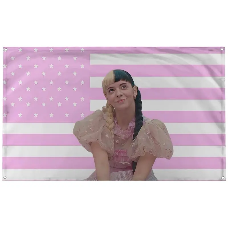 Melanie Martinez Flag Crying Child Rectangular Fabric Wall Tapestry, 3x5 ft, Cute Girl Themed Room Decor for Home Decoration