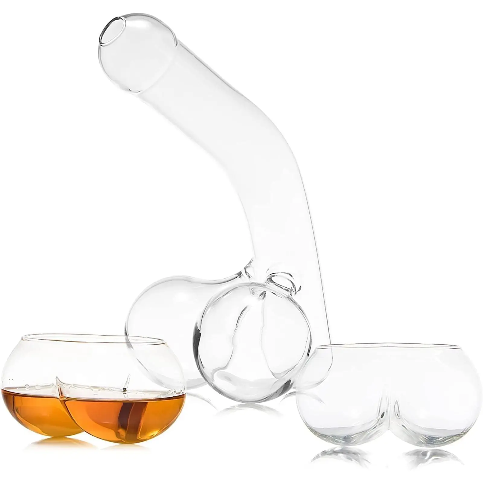 Decanter Set with Glasses, Decanter -17oz-, Shot Glasses -3oz -, for Whiskey, Liquor, Tequila, Vodka, Bar Glasses, Cocktail Glasses, Bachelorette Party, Funny Gifts