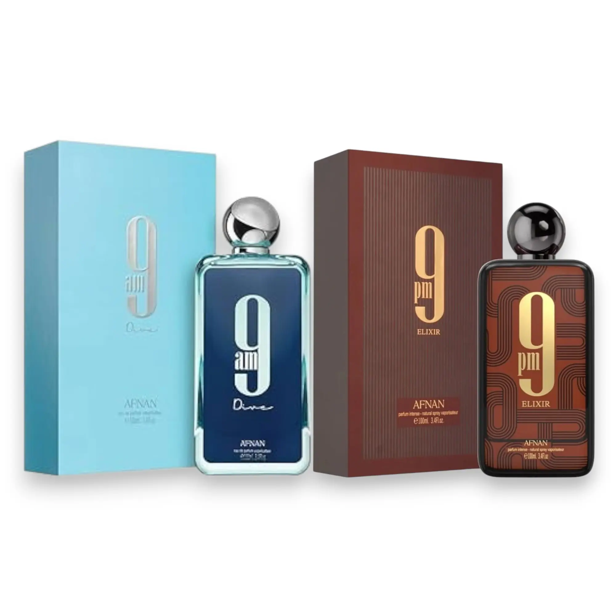 Afnan Perfumes | 9AM Dive + 9PM Elixir | Eau De Parfum | Unisex ...