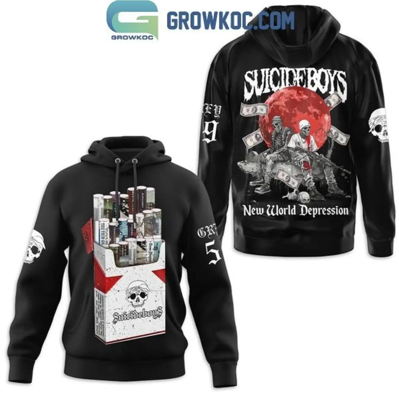 Suicideboys New World Depression Cigarette Graphic Hoodie, Hip Hop Rap Music 3D All Over Print Pullover Hoodie