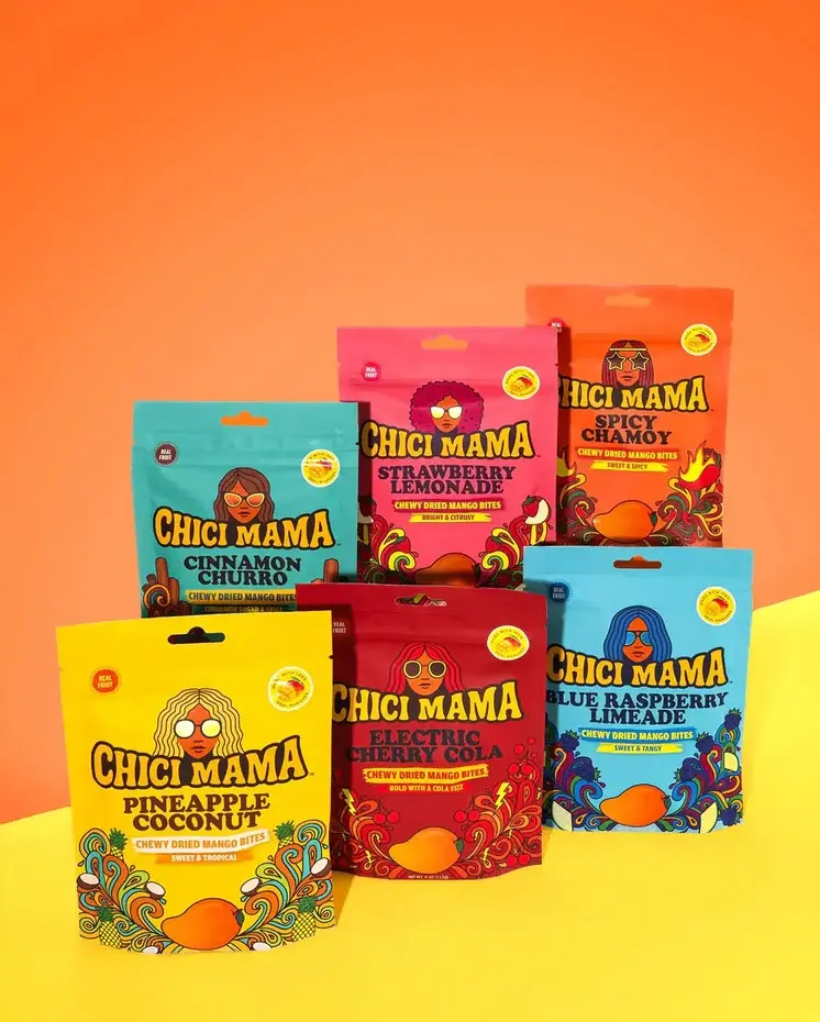 Chici Mama Hard Candy Variety Pack - Pineapple Coconut, Electric Cherry Cola, Blue Raspberry, Limeade, Strawberry Lemonade, Spicy Chamoy, Cinnamon Churro (Includes Strawberry Hard Candy), Single Serve Dessert