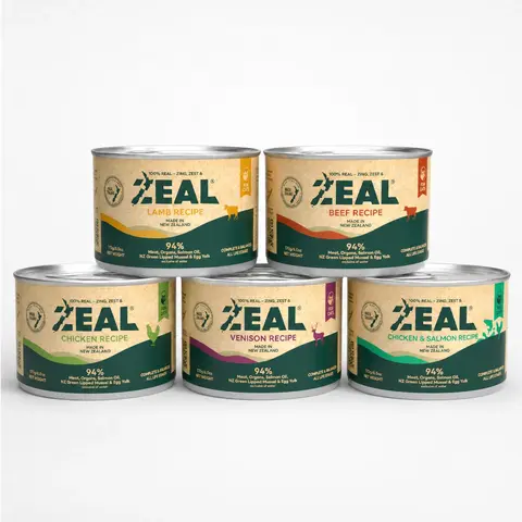 ZEAL New Zealand Natural Grain-Free Wet Cat Food - Meat-Based for Feeding, 94% Meat Chicken Formula, High Moisture, 36 Months Shelf Life, 4-Can & Variety Packs, 6oz Per Can, 5 Flavors, Balanced Nutrition for All Ages