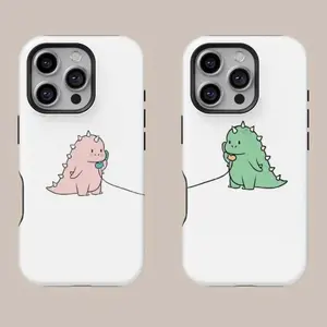 Dinosaur Couple Matching Phone Case - Dino Trex BFF Gift fit for iPhone 17 16 15 14 13 12 11 Pro Max