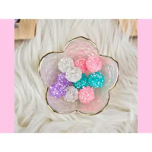 Pastel Rhinestone Confetti Beads 16mm set of 10