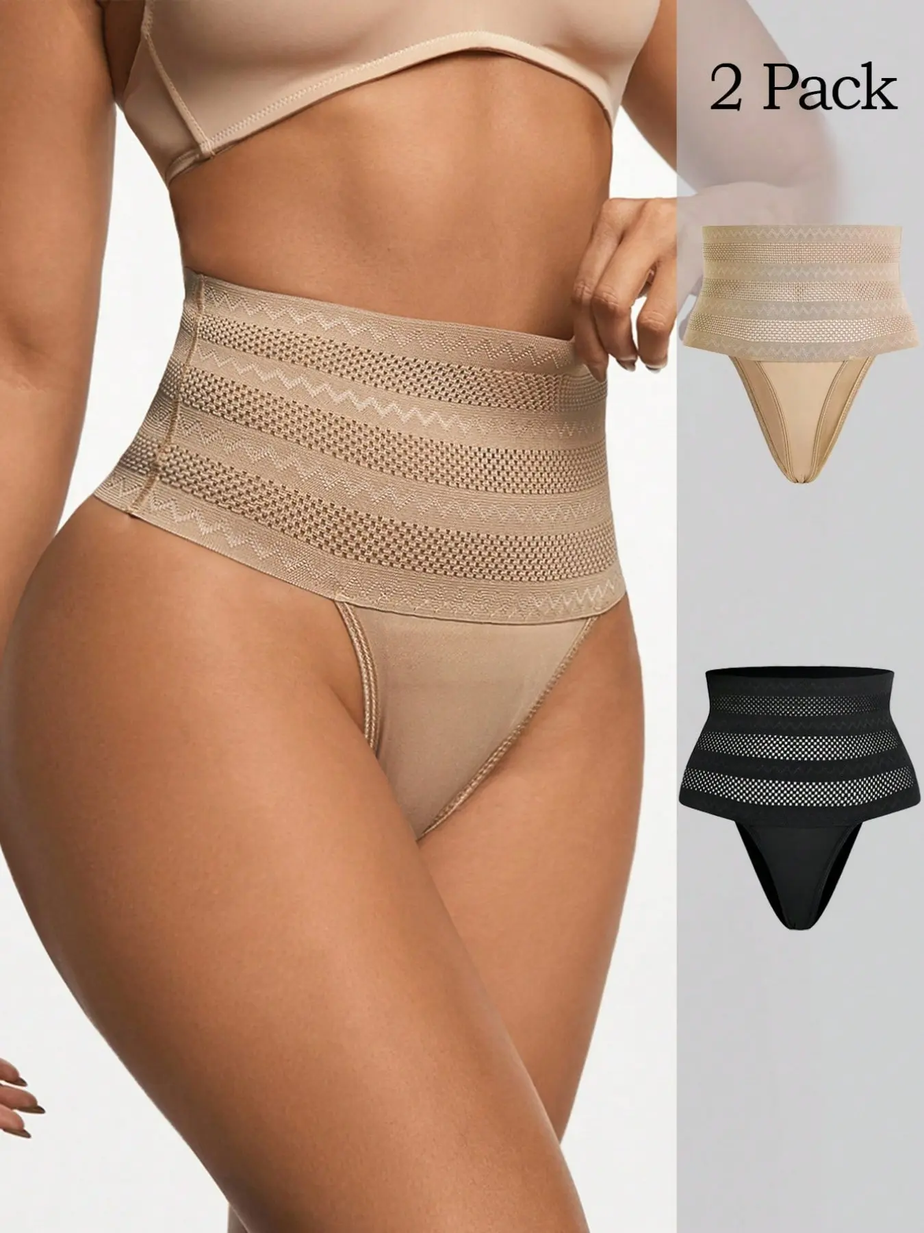 High Waist Tummy Control Shapewear Thong - Butt Lifting Compression Panty, High Compression Shaper, Breathable Mesh Slimming Underwear for Hourglass Figure & All-Day Comfort, High Waist Girdle
