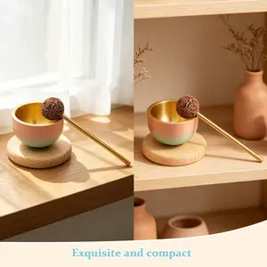 3-Pack Gradient Mini Singing Bowls, Hand Percussion Instruments, Wood Mallet & Stand Included, Sound Therapy Meditation Tools