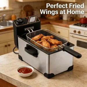 Home electric fryer automatic temperature control deep fryer electric fryer single cylinder fried chicken, french fries, and snacks fryer